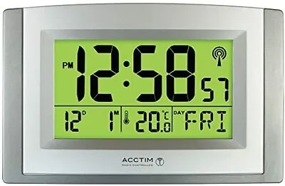 £37.77 • Buy Premium Acctim Stratus Smartlite Wall Desk Clock Silver Manufacture High Qualit