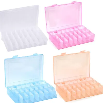 24 Grid Embroidery Thread Floss Cross Stitch Bobbins Board Organizer Storage Box • $9.89