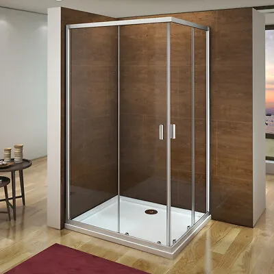 Corner Entry Shower Enclosure Walk In Sliding Door Glass Cubicle 760 800 900 • £125