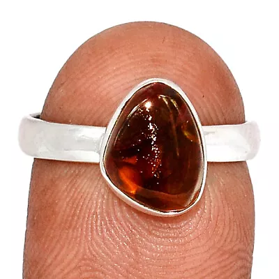 Natural Mexican Fire Agate 925 Sterling Silver Ring Jewelry S.8 CR22846 • $23.99