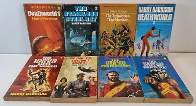 Harry Harrison Deathworld Technicolour Time Michine 8 X Vintage Sci Fi Books PB • £30