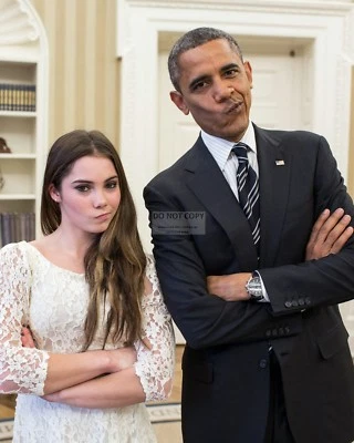 $8.87 • Buy BARACK OBAMA WITH GYMNAST McKAYLA MARONEY  NOT IMPRESSED  - 8X10 PHOTO (CC-035)