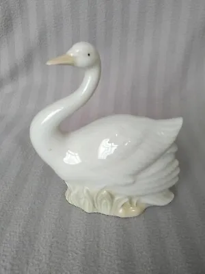£9.99 • Buy White Porcelain Swan Bird Animal Valencia Spain Figurine Ornament Porcegama 