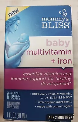 Mommy's Bliss Baby Multivitamin + Iron Daily Vitamins For Immune 30ml Exp 04/24 • $9.45