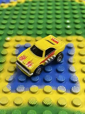 Micro Machines 1986 Galoob Yellow 1960's Dodge Charger Funny Car Red Flames • $2.37