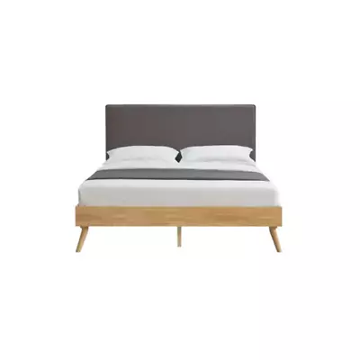 $799.95 • Buy Natural Oak Ensemble Bed Frame Wooden Slat Fabric Headboard