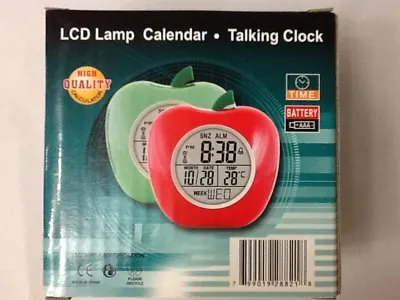 English Talking Alarm Clock Visually Blind Time Temp Voice Date White Apple  • $9.99