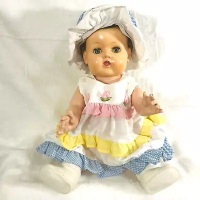 American Character Tiny Tears Doll 19  Vintage Vinyl Rooted Hair Redressed • $46.20