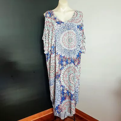 Women's Size M/L 'BOHO AUSTRALIA' Stunning Mandala Cold Shoulder Maxi Dress  • $39