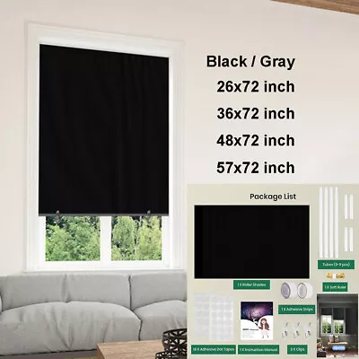 100% Blackout Window Blinds Rolle Shades Door Curtains DIY Cordless Door Blinds • $14.89