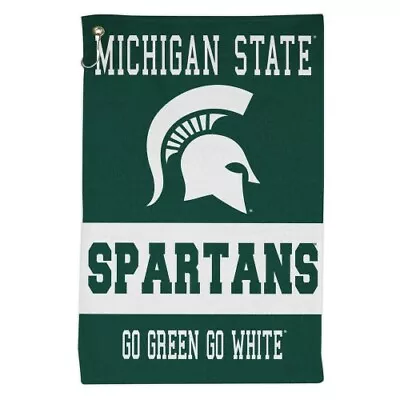 Michigan State Spartans All Purpose Golf Tailgate Towel 16 X25  Hook & Grommet  • $16.56