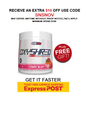 $60.90 • Buy Ehplabs Oxyshred All Flavours Ehp Labs Oxy Shred Burner | Free Express Shipping 