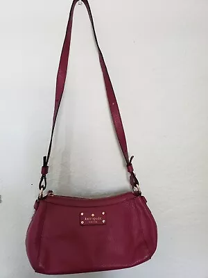  New York Berkshire Road Gabriella Crossbody Bag Raspberry Leather Kate Spade • £69.65