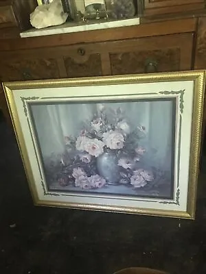 RARE Vtg Home Interior Flower Vase Picture Frame HARD TO FIND. 32.5”W X 26.5”H • $28.99