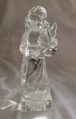 Mikasa Lead Crystal Angel Playing Harp Figurine Herald Collection Germany • $16.60