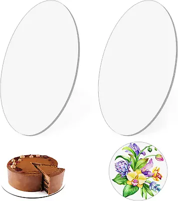 RNHDLY 2Pcs Round Cake Board 8 Inch Cake Board Round Acrylic Cake Base Board • £13.05