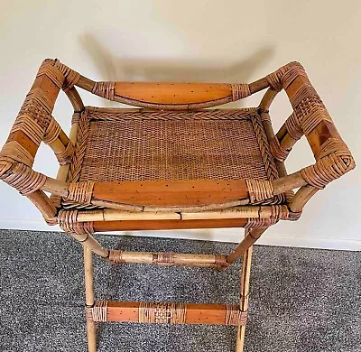 Antique Original Bamboo Table Stand. Rare. 31.75  High X 27.25  X 22  • $85