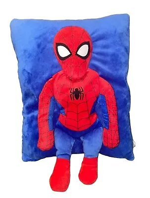 SpiderMan Marvel Comics Plush Throw Pillow Superhero Blue Red Stuffed 14 X 12  • £15.35