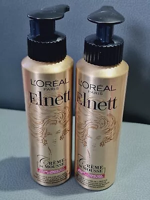 2 X L'OREAL ELNETT Creme De Mousse Volume 200ml Strong Hold Styling Mousse • £14.99