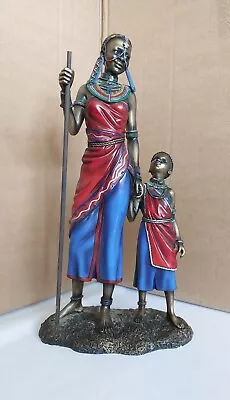 The Leonardo Collection Masai Figure 2003 Mother & Child 30cm • £50