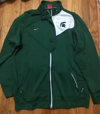 Nike Team Michigan State Jacket Large NCAA Green Track Trojans Basketball • $12.45