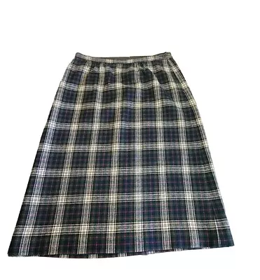 Pendleton Signature Size 12 Murray TARTAN Dress PLAID Virgin Wool Skirt USA • £28.94