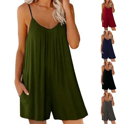 $21.64 • Buy Jumpsuit Romper Playsuits Shorts Pants Strappy Baggy Summer Plus Size Women I