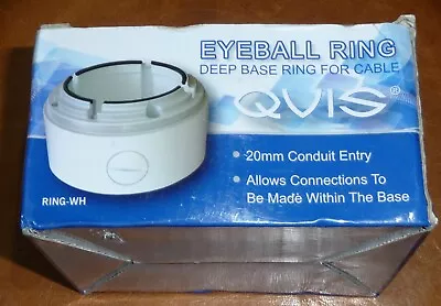 CCTV QVIS RING-WH RING DEEP BASE FOR EYEBALL DOME CAMERA GREY NEW BOXED White • £10