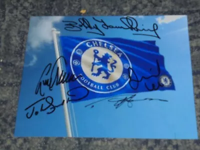 CHELSEA FLAG  10x8 PHOTO SIGNED BY 5 INC BOBBY TAMBLING  JOHN BUMSTEAD • $25.15