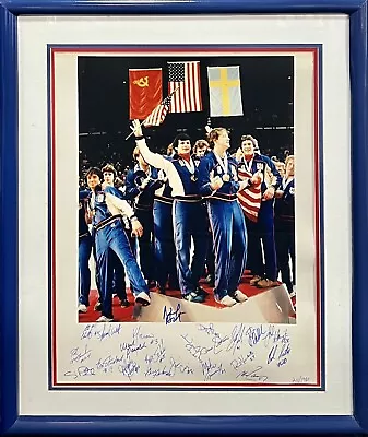 1980 USA Olympic Hockey Team Signed 16x20 Photo Framed 22 Auto Herb Brooks Coa • $5499.99