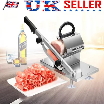 HI-Q Manual Control Meat Slicer Stainless Cutting Beef Mutton Sheet Food Kitchen • £15.19