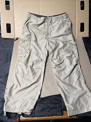 Vintage Gap Parachute Cargo Pants Mens Extra Large XL Beige Baggy Loose Fit Y2K • $49.99