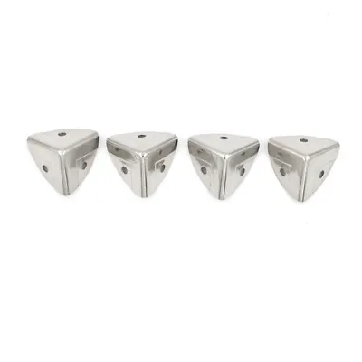 4pcs Silver Metal Corner Brackets Angle Brace Protector Trunk Box Case Ches..ou • $2.70
