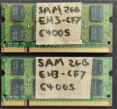 £10 • Buy 4GB 2x2GB DDR2-800 PC2-6400S 800 MHz Laptop Memory RAM 200-Pin - Samsung
