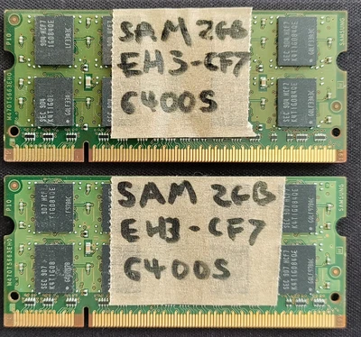 £10 • Buy 4GB 2x2GB DDR2-800 PC2-6400S 800 MHz Laptop Memory RAM 200-Pin - Samsung