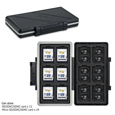 Water-Resistant Memory Card Case Holder Storage For 12 SD+24 Micro SD TF Cards • $9.49