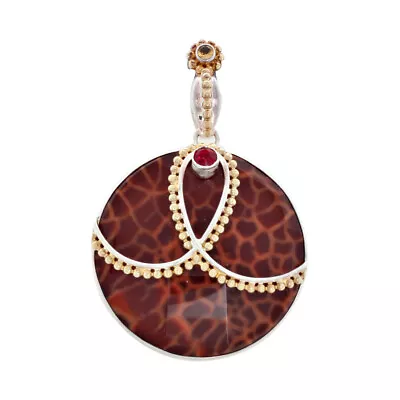 HSN CL By Design Snake Skin Agate Two Tone Pendant SOLD OUT • $145.65