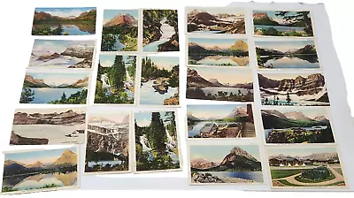 Lot Of 24 Vintage Postcards Glacier  National Park 1930-1950 • $15.98
