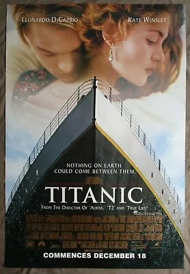 TITANIC 1997 Original Australian Movie Poster Leonardo Di Caprio Kate Winslet • $149.99