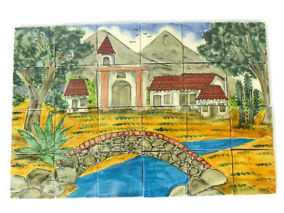 25  CERAMIC TILE MURAL Mexican Talavera Mosaic Hand Painted Backsplash • $149