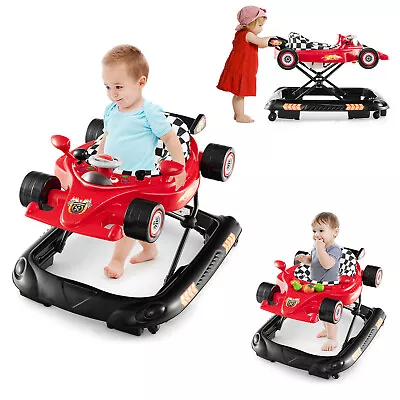 4-in-1 Activity Walker Foldable Convertible Baby Walker W/Detachable Music Tray • £59.95