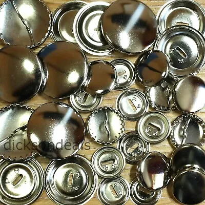 6x Metal Self Cover Buttons - Choose From 11mm 15mm 19mm 22mm Or 29mm-Pack Of 6 • £2.99