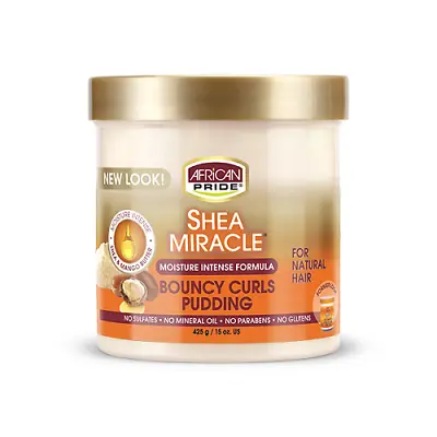 £6.79 • Buy AFRICAN PRIDE Shea Butter Miracle MOISTURE INTENSE BOUNCY CURLS PUDDING 425g