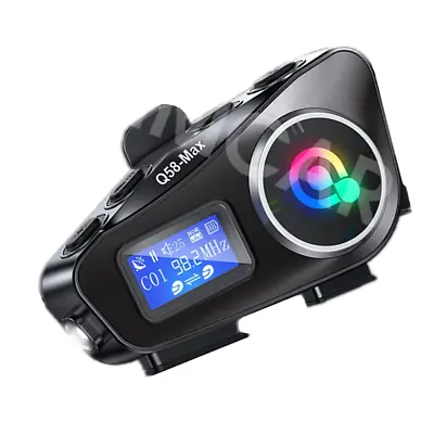 LCD Display Motorcycle Bluetooth Headphones Helmet Intercom Headset FM Radio TF • $29.60