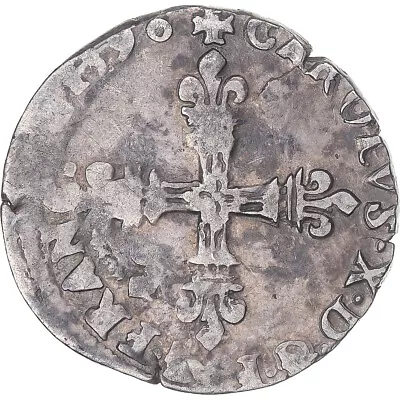 [#1045361] Coin France Charles X 1/8 D'écu à La Croix De Face 1590 Paris V • $105.97