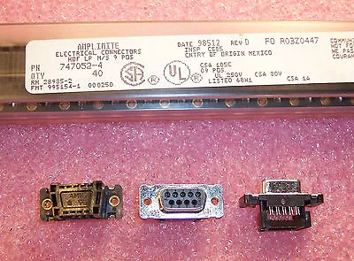 Qty (10) 9 Position Idc Ribbon Cable Dsub Receptacles Db-9 747052-4 Amp • $7.99