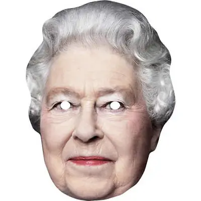 Queen Elizabeth 2 Celebrity Card Face Mask - Ready To Wear - Fancy Dress • £1.45