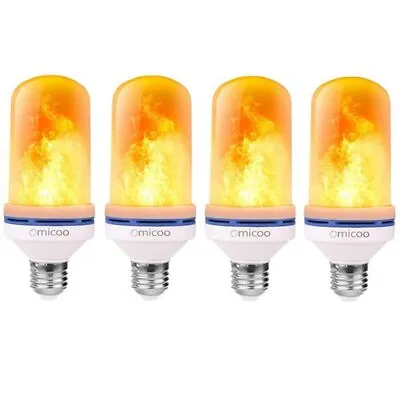 4x Omicoo E26 E27 LED Flame Effect Fire Bulb Flickering Atmosphere Light 3 Modes • $22.22