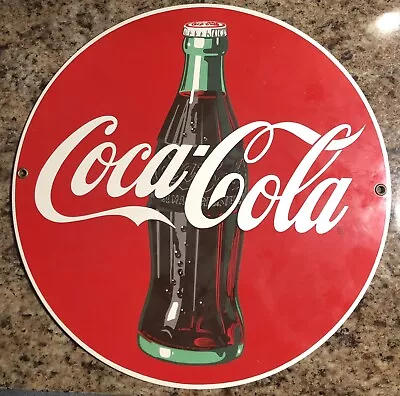 Vintage Coca-Cola Round Porcelain Sign (Coca-Cola)  • $10.99