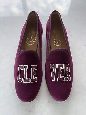 Stubbs Wootton Slippers Shoes Women 11 41 Burgundy Velvet • £80